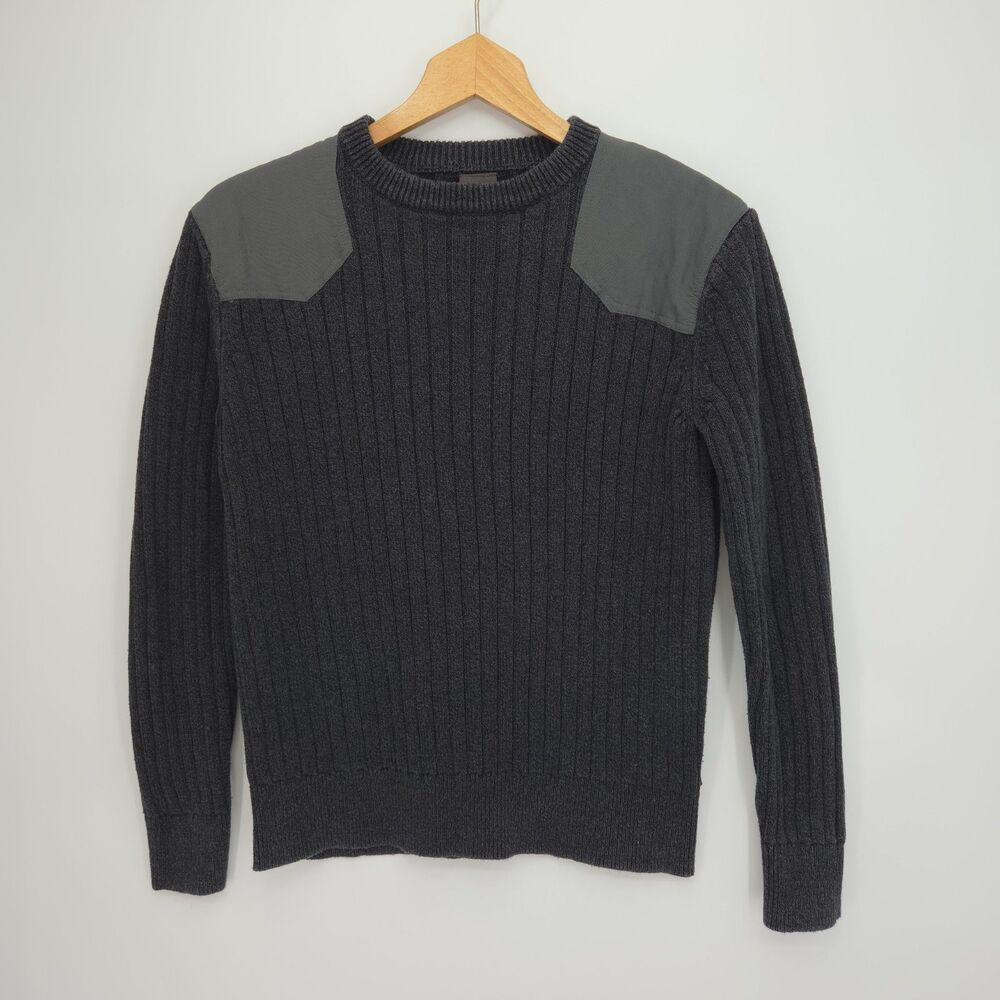 Patagonia Mens Fog Cutter Pullover Sweater Gray Rib Knit Cotton Hemp Size Small